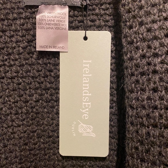 Irelands Eye: Kilcoole Textured Coatigan Cardigan Sweater in Graphite - Picture 5 of 5